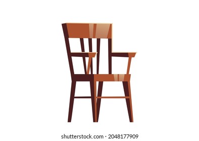 Wooden Chair Vector Illustration Isolated On White Background