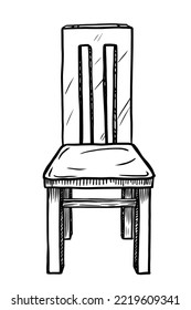 Wooden chair vector illustration on white background