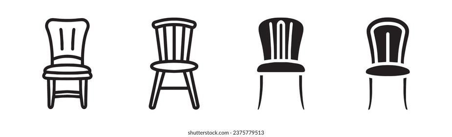 Wooden chair in vintage style isolated on white background. Interior decoration object for home and office. Retro furniture design with antique wood and comfortable seat.