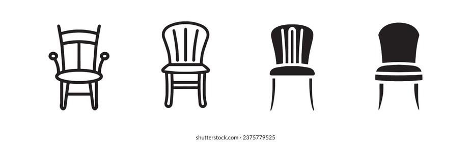 Wooden chair in vintage style isolated on white background. Interior decoration object for home and office. Retro furniture design with antique wood and comfortable seat.