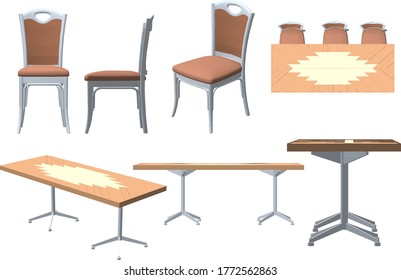 Wooden chair with white background vector
