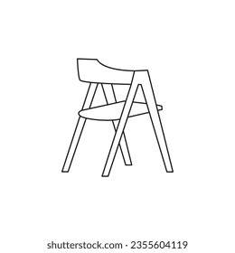 wooden chairs for work space icon, office interior employee executive line back chair vector icon design, wooden chairs for work space, modern office armchair set, in outlines, white background.