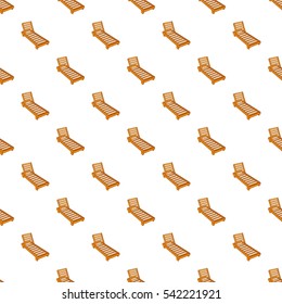 Wooden chaise lounge pattern. Cartoon illustration of wooden chaise lounge vector pattern for web