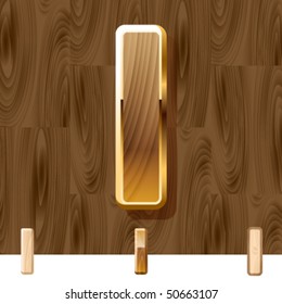 Wooden characters set with gold frame