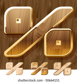 Wooden characters set with gold frame