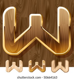 Wooden characters set with gold frame