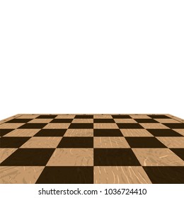 Wooden checkered background illustration. Empty board backdrop