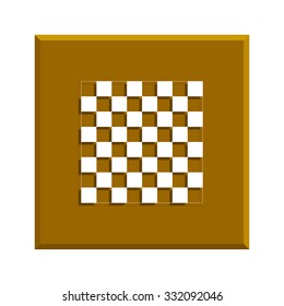 wooden chess board. flat view from top.