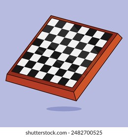 Wooden Chess board vector icon. Chess board game illustration. Chess icon game