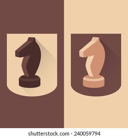 Wooden chess knight vector