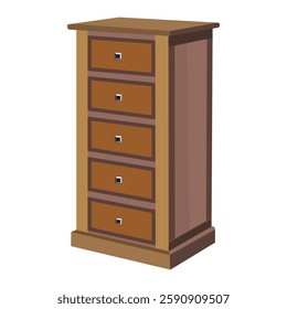 Wooden chest of drawers with classic design, tall storage cabinet for home furniture