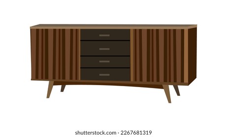 Wooden chest of drawers for living room or bedroom