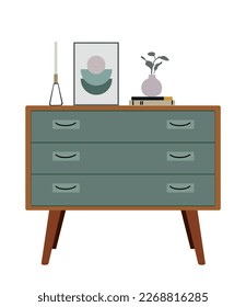 Wooden chest of drawers for living room or bedroom