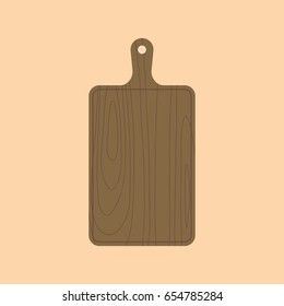 Wooden chopping sheet, flat design vector icon