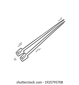 Wooden chopsticks isolated on white background. Vector illustration