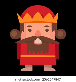 wooden christmas toy nutcracker vector illustration