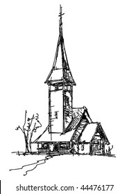 Wooden Church Sketch