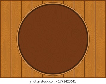 Wooden Circle On Wall Background Vector