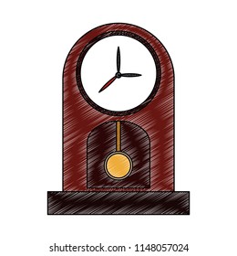 Wooden classic clock scribble