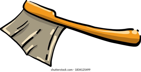 Wooden cleaning brush, illustration, vector on white background