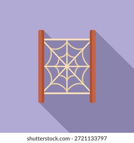 Marco de escalada de madera con un Diseño web de araña, proporcionando una actividad divertida y desafiante para los niños