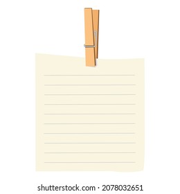 wooden clip and note paper