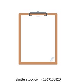 The Wooden Clipboard. isolated Vector Illustration