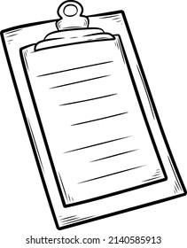 Wooden clipboard with paper sheet. Illustration