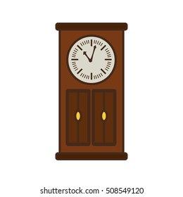 wooden clock antique isolated icon vector illustration design