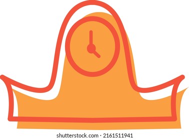 Wooden clock, illustration, vector on a white background.