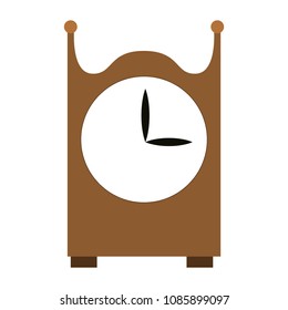Wooden clock isolated
