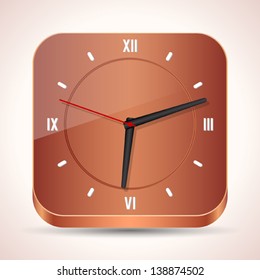 Wooden clock vector icon