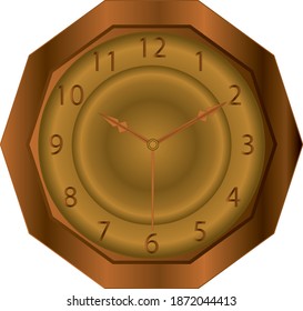 Ilustración vectorial de reloj de madera