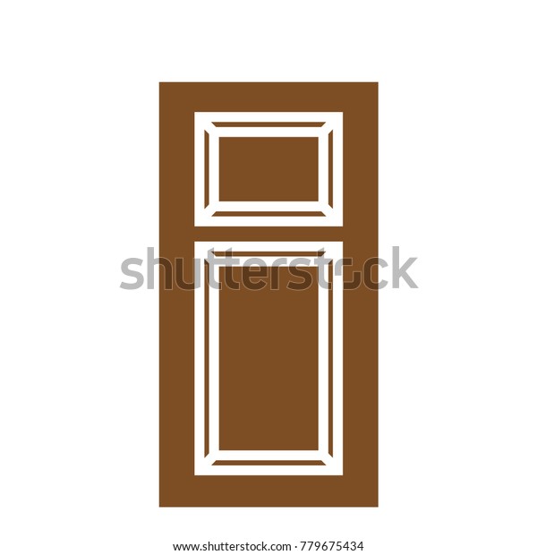 Wooden Closed Front Door Entrance Modern Stock Image