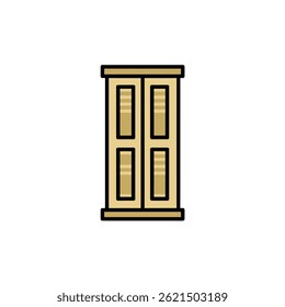 Wooden closet stands open storage illustration