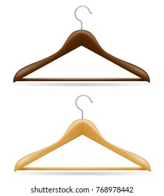wooden clothes hanger isolated on white background