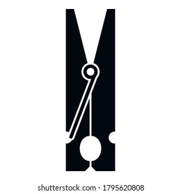 Wooden clothes pin icon. Simple illustration of wooden clothes pin vector icon for web design isolated on white background