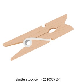 Set of Wooden Clothespins Pegs Front Side View Stock Vector by ©Zonda  125066526