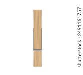 Wooden Clothespin for Laundry, Front View. Vector isolated illustration of Clothes peg