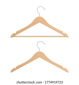 Wooden clothing hanger vector design illustration isolated on white background