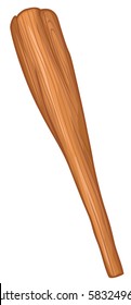 Wooden Club Vector Illustration (truncheon Or Cudgel - Weapon Of Ancient Man)
