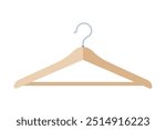 Wooden coat hanger or clothes hanger icon vector