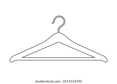 Wooden coat hanger or clothes hanger icon vector outline