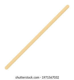 Wooden coffee stirrer, popsicle stick, elements for holding ice cream. Isolated realistic vector Illustration on white background.