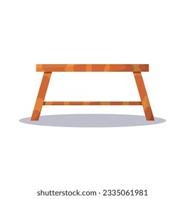 Wooden Coffee Table Flat Vector