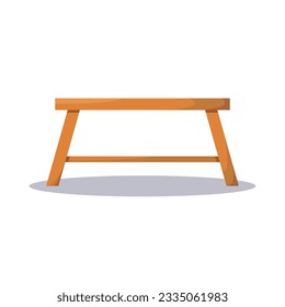 Wooden Coffee Table Flat Vector