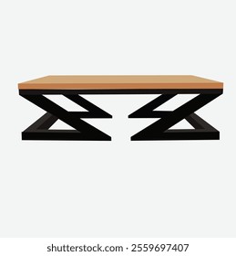 wooden coffee table isolated on white background