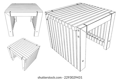 Wooden Coffee Table Vector 13. Illustration Isolated On White Background. A vector illustration Of A Coffee Table.