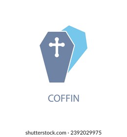 Wooden Coffin concept line icon. Simple element illustration. Wooden Coffin concept outline symbol design.