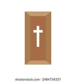 Wooden Coffin icon flat design vector